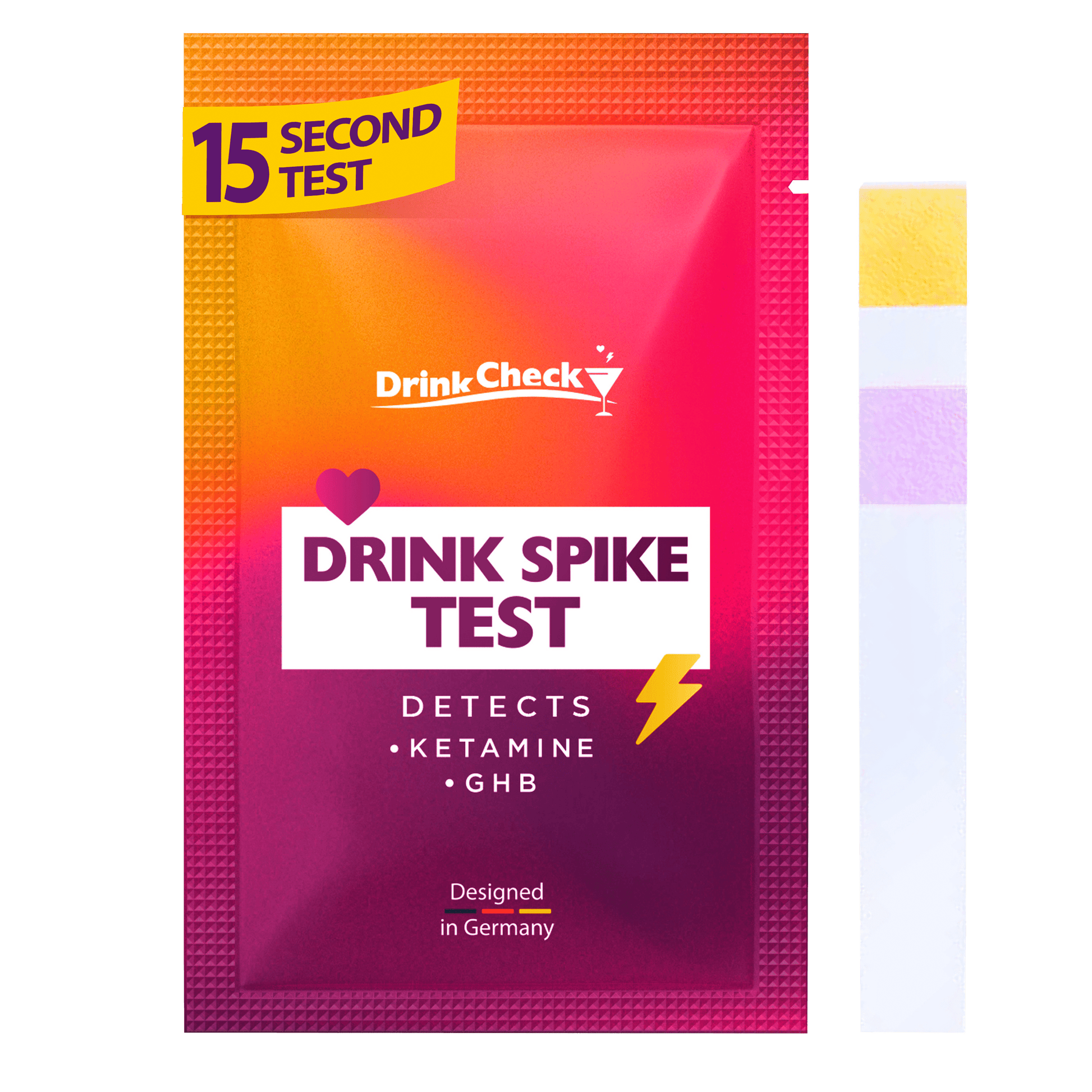 DrinkCheck Drink Spiking Test Strip, Test for GHB and Ketamine, Efficient Roofie Test - DrinkCheck USA - Roofie Test -